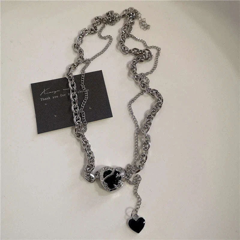 Black Heart Cross Punk Rock Necklace for Bold Style - Image 6