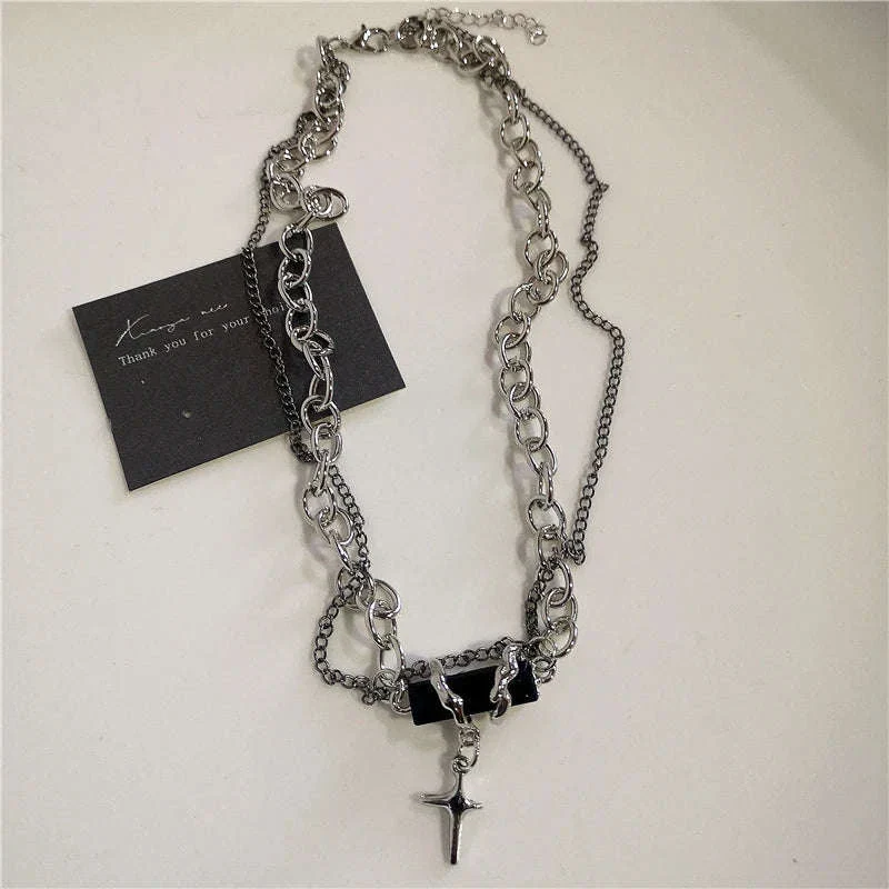 Black Heart Cross Punk Rock Necklace for Bold Style - Image 7