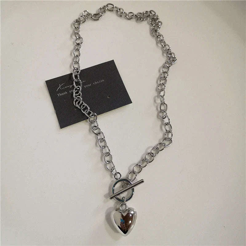 Black Heart Cross Punk Rock Necklace for Bold Style - Image 9