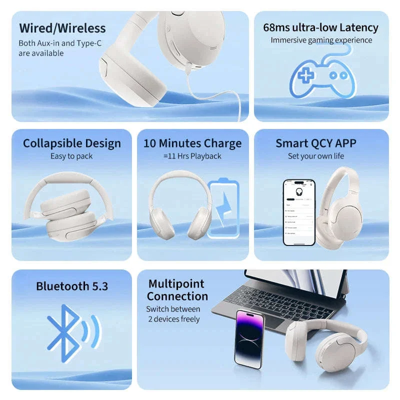 QCY H3 Lite ANC Wireless Headphones for Focus and Comfort - Image 5