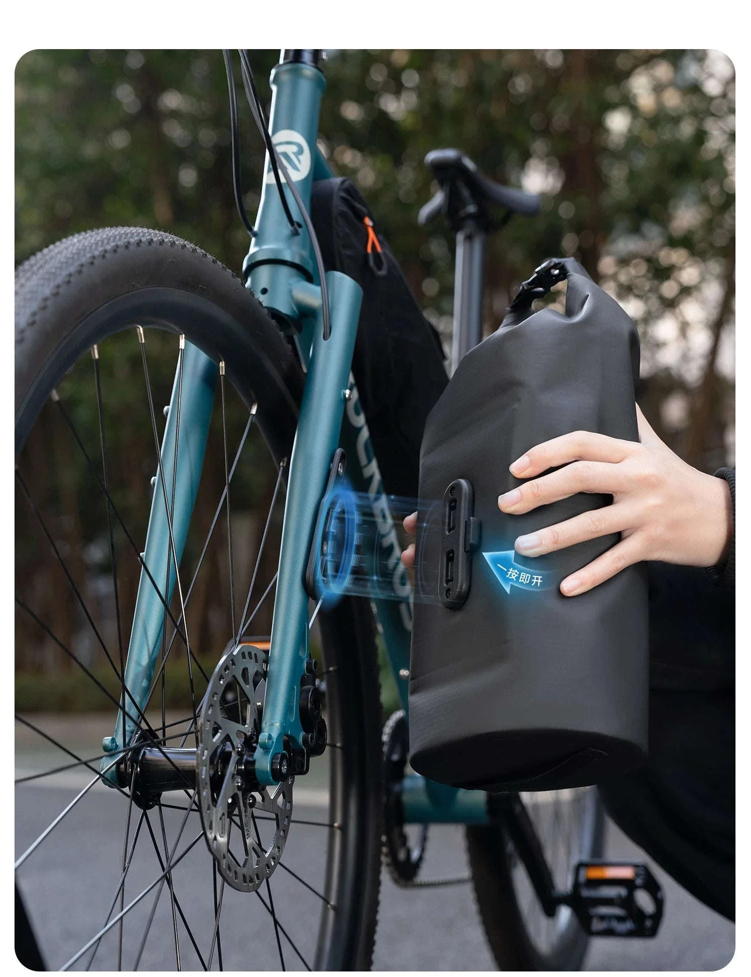 6L Waterproof Bikepacking Fork Bag with Magnetic Mount - Image 11