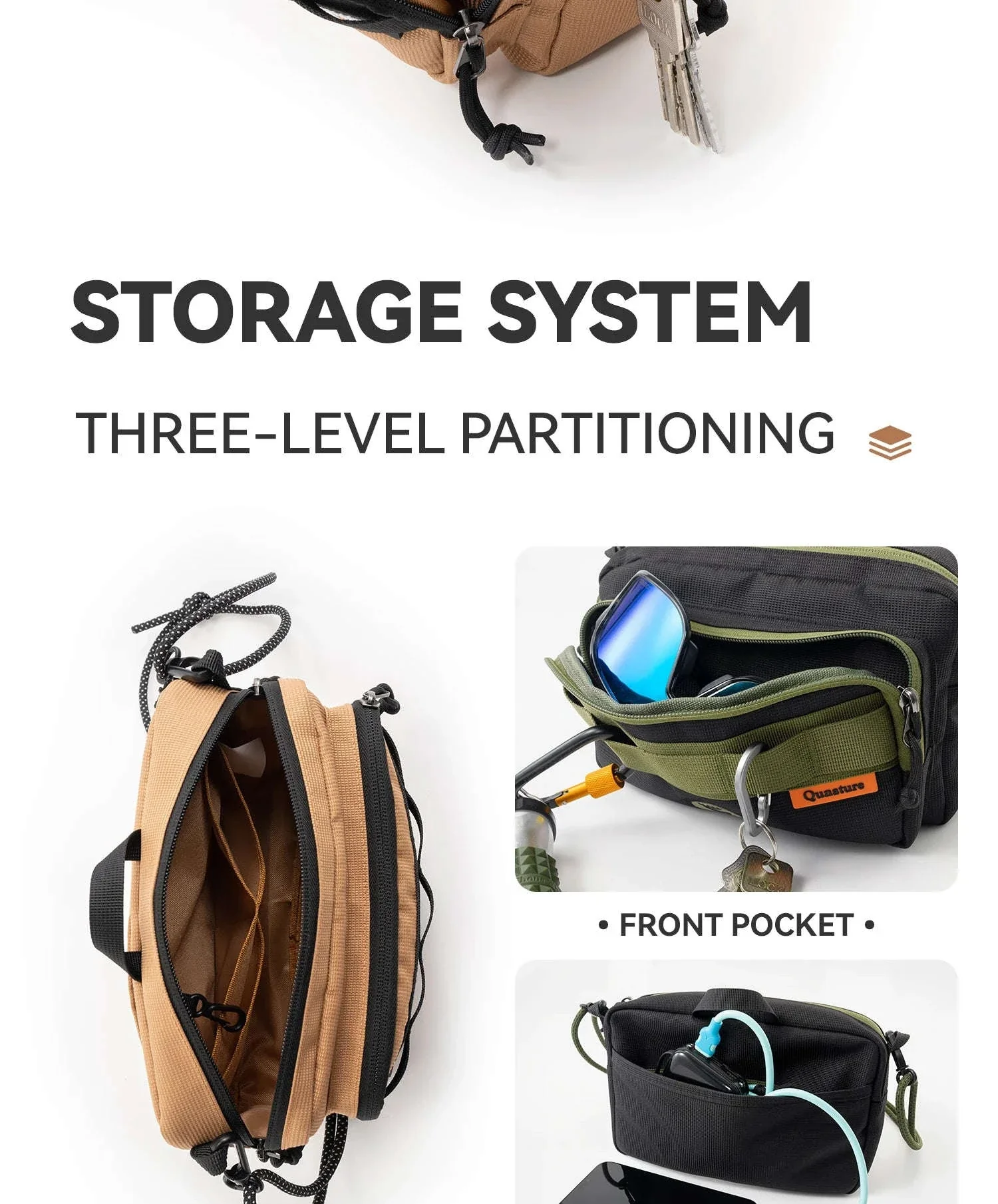 Water-Resistant Crossbody Hiking Bag with Sling Strap Storage - Image 13