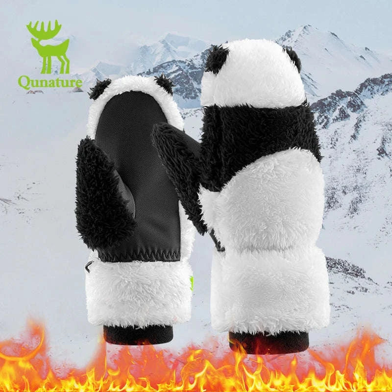 Panda Ski Gloves for Kids & Parents – Warm Winter Grip Gloves