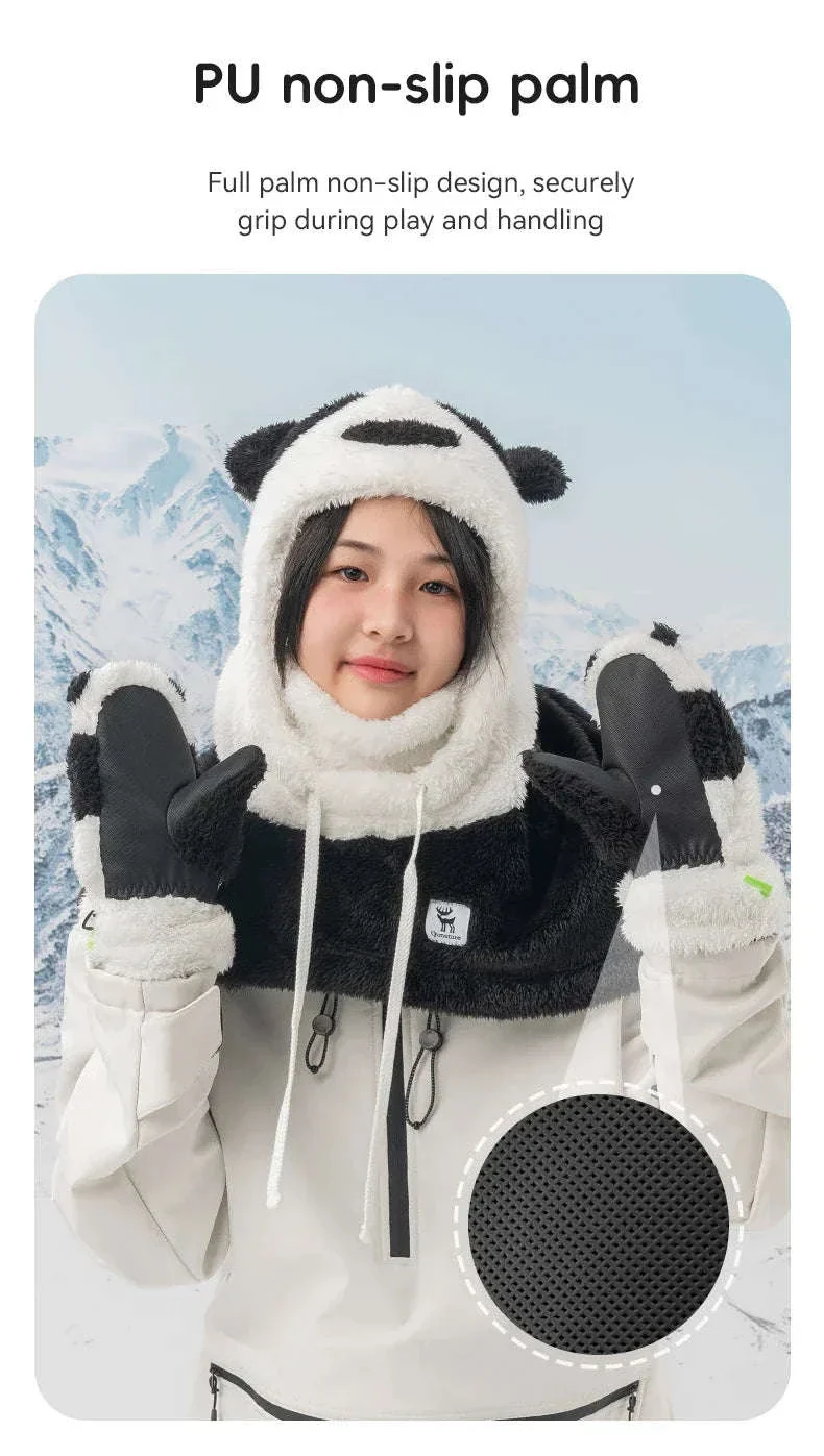 Panda Ski Gloves for Kids & Parents – Warm Winter Grip Gloves - Image 14