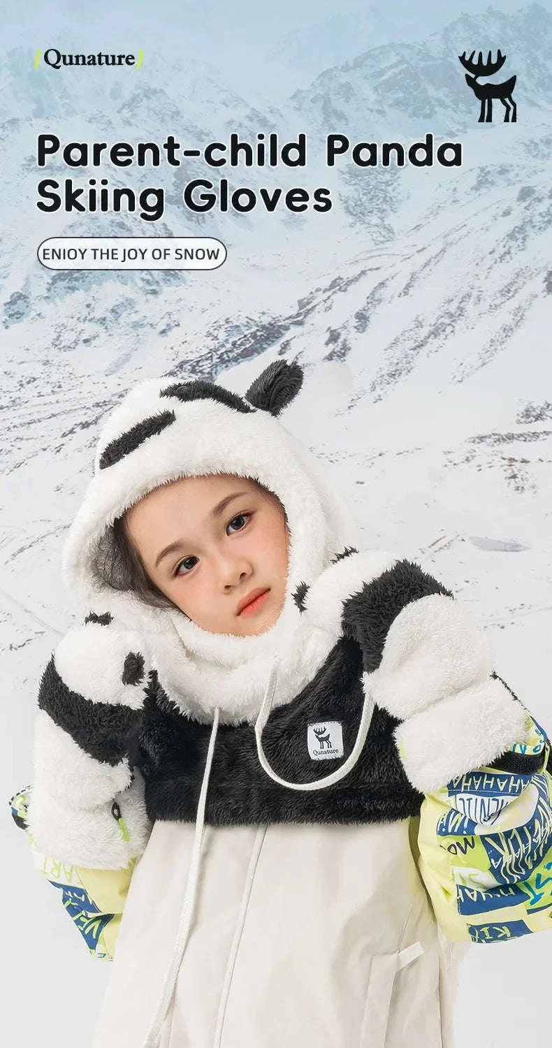 Panda Ski Gloves for Kids & Parents – Warm Winter Grip Gloves - Image 7