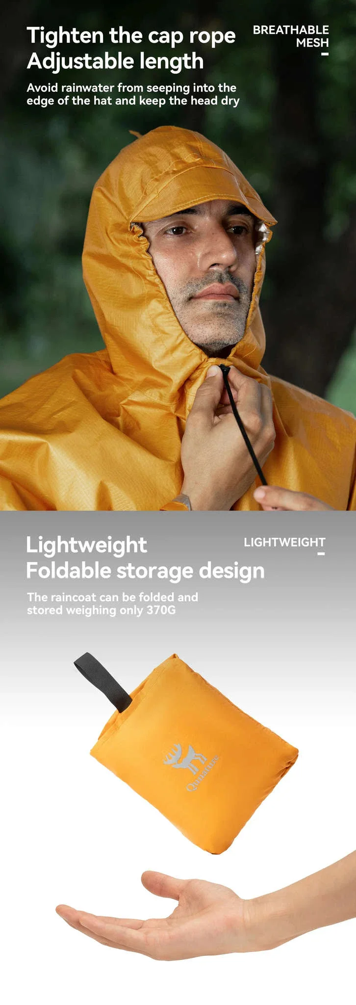 Women’s Waterproof Raincoat 3-in-1 Long Lightweight Hiking Jacket - Image 15