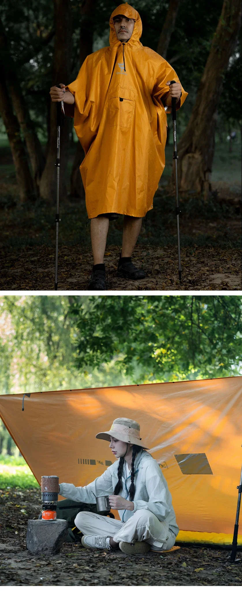 Women’s Waterproof Raincoat 3-in-1 Long Lightweight Hiking Jacket - Image 18