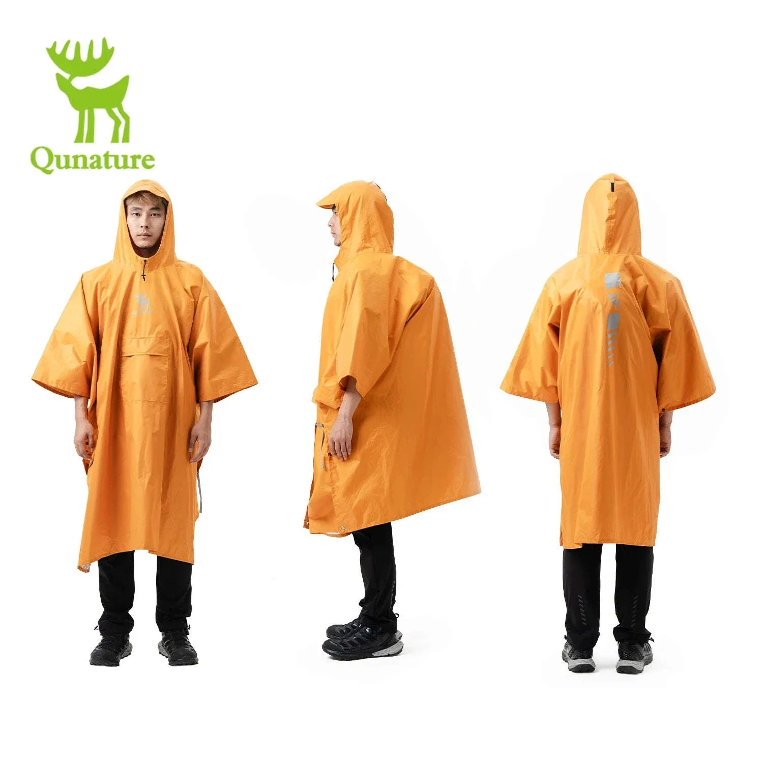 Women’s Waterproof Raincoat 3-in-1 Long Lightweight Hiking Jacket - Image 2