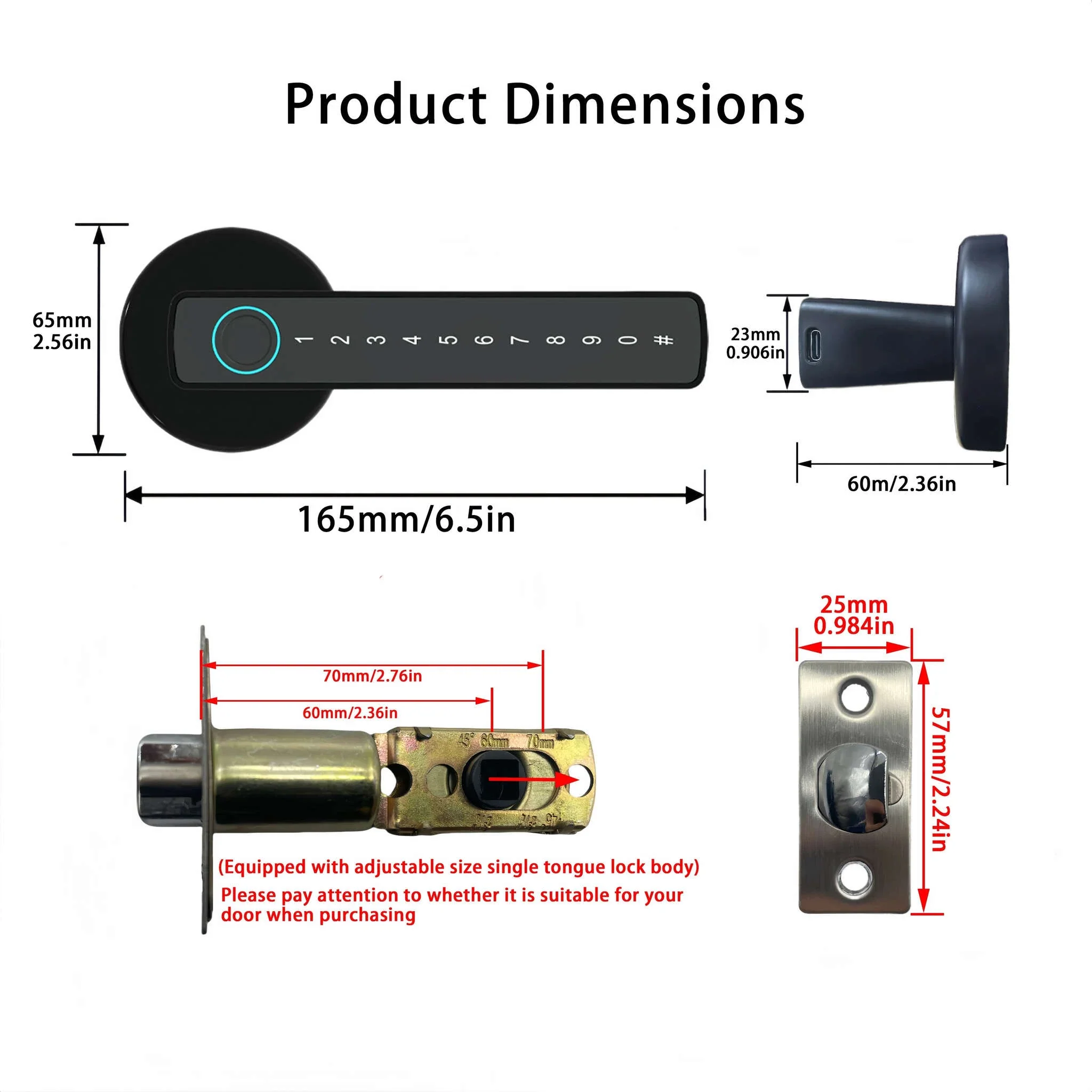 RAYKUBE M5 Tuya BLE Smart Fingerprint Door Lock - Image 24