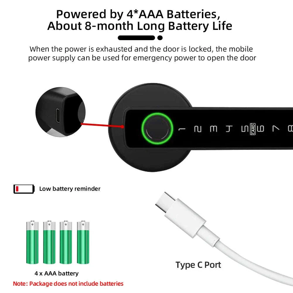 RAYKUBE M5 Tuya BLE Smart Fingerprint Door Lock - Image 5
