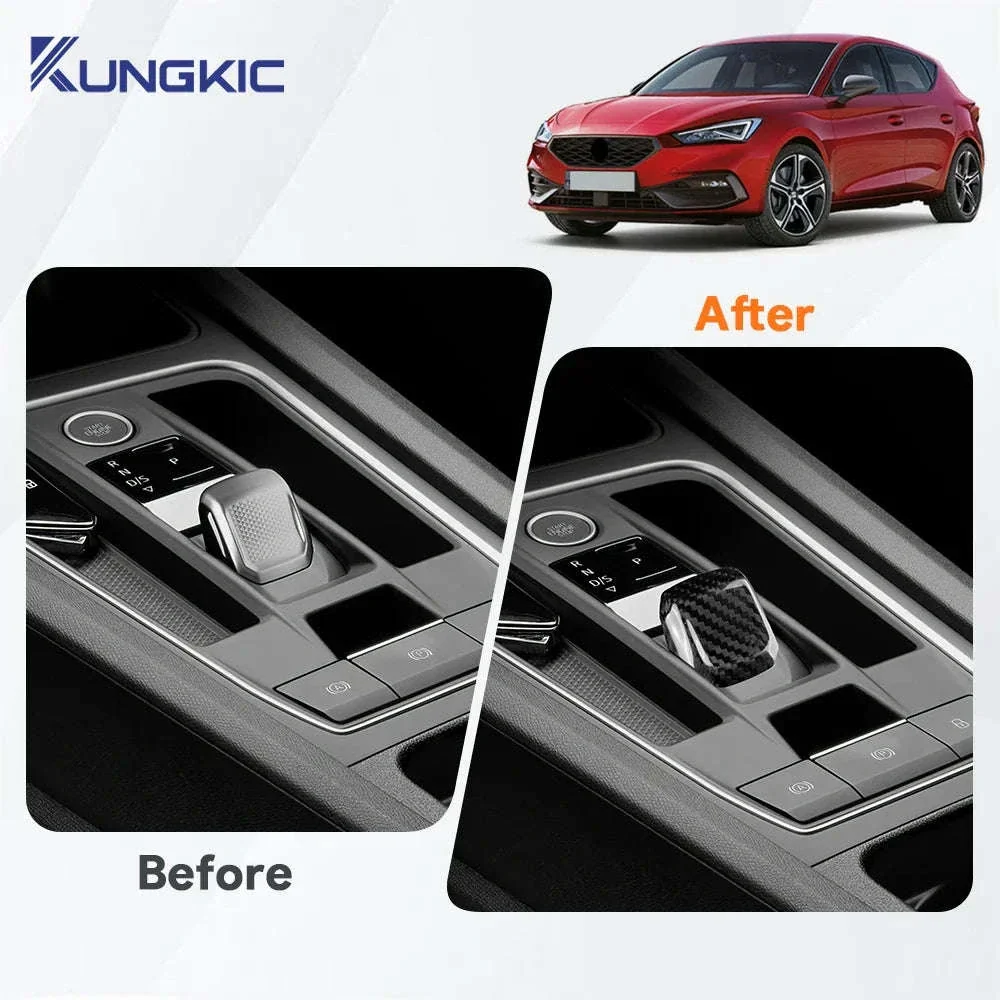Real Hard Carbon Fiber Gear Shift Knob Trim for Seat/Cupra - Image 4