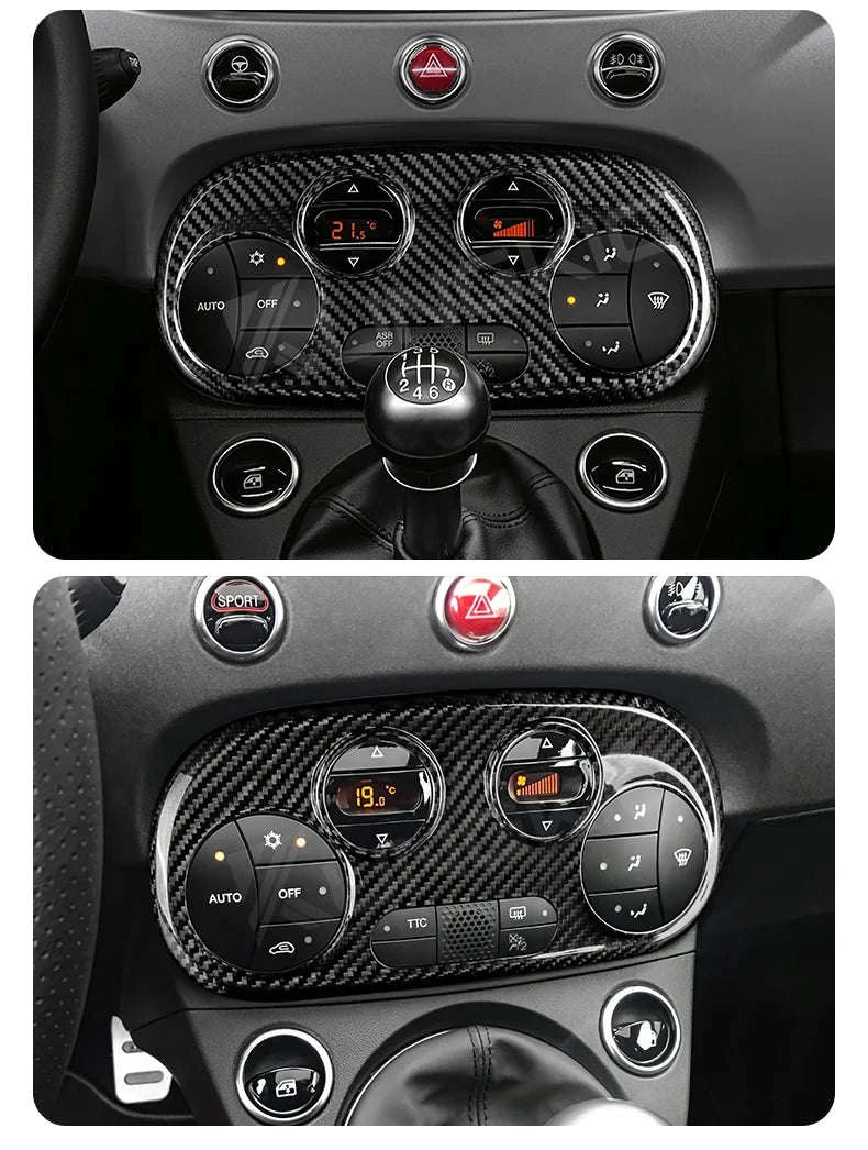 Real Carbon Fiber AC Climate Trim for Fiat 500 and Abarth 595 - Image 13