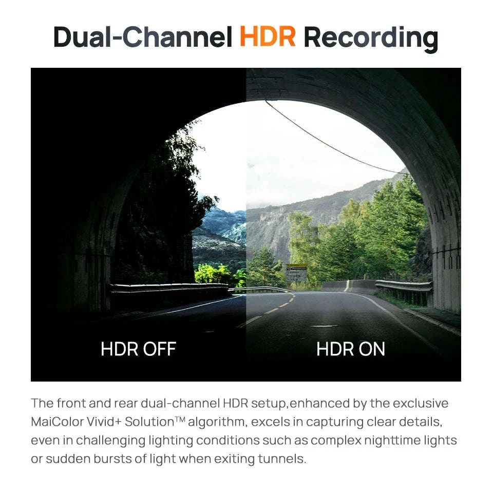Rearview Dash Cam 9.35 Inch Touch Screen 3K Dual-Channel HDR Voice Control Parking Surveillance - Image 10