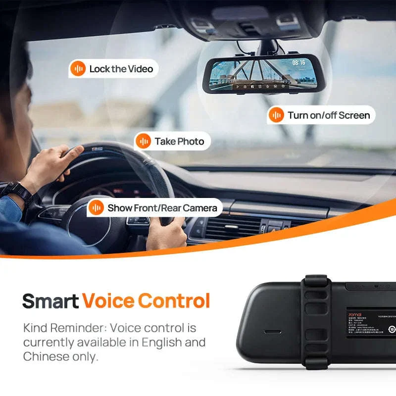 Rearview Dash Cam 9.35 Inch Touch Screen 3K Dual-Channel HDR Voice Control Parking Surveillance - Image 2