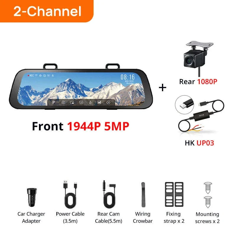 Rearview Dash Cam 9.35 Inch Touch Screen 3K Dual-Channel HDR Voice Control Parking Surveillance - Image 22