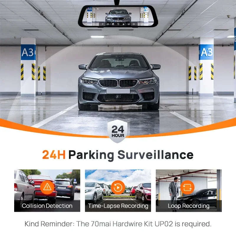 Rearview Dash Cam 9.35 Inch Touch Screen 3K Dual-Channel HDR Voice Control Parking Surveillance - Image 6