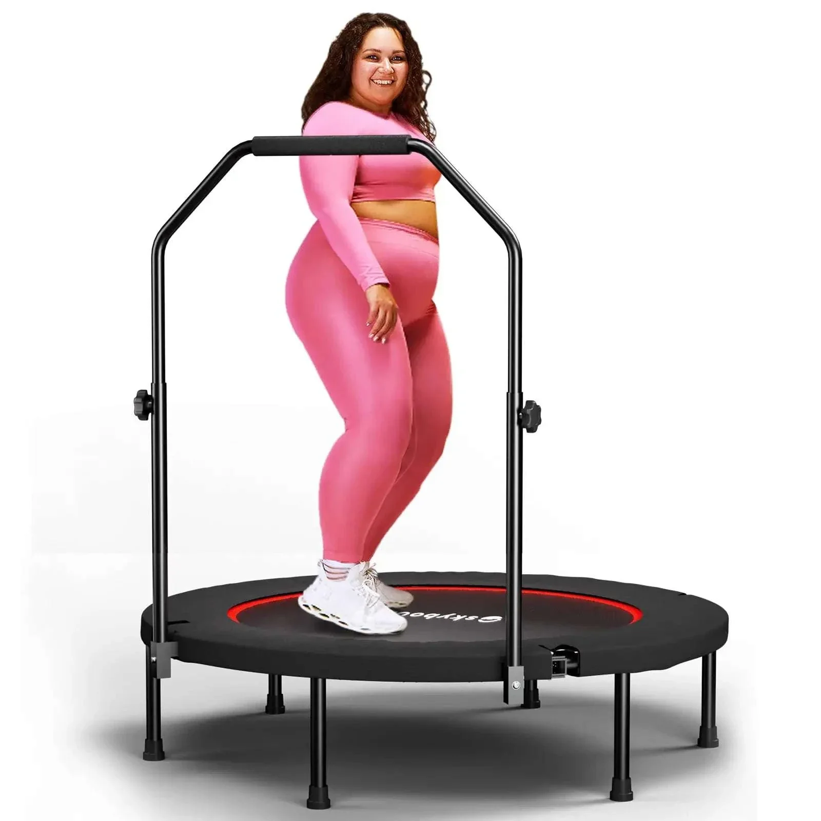 40" Foldable Fitness Rebounder Trampoline with Adjustable Handle - Image 7