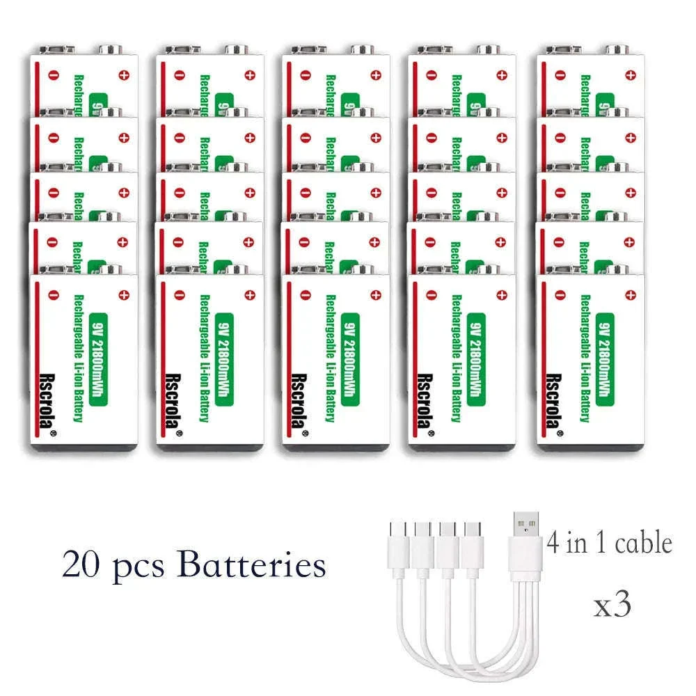 Rechargeable 9V Lithium Battery 21800mWh USB-C Fast Charge - Image 17