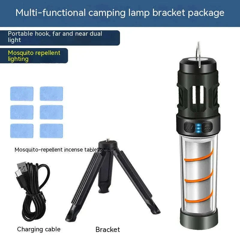 Rechargeable Camping Lamp with Mosquito Repellent & Tripod Stand - Image 8