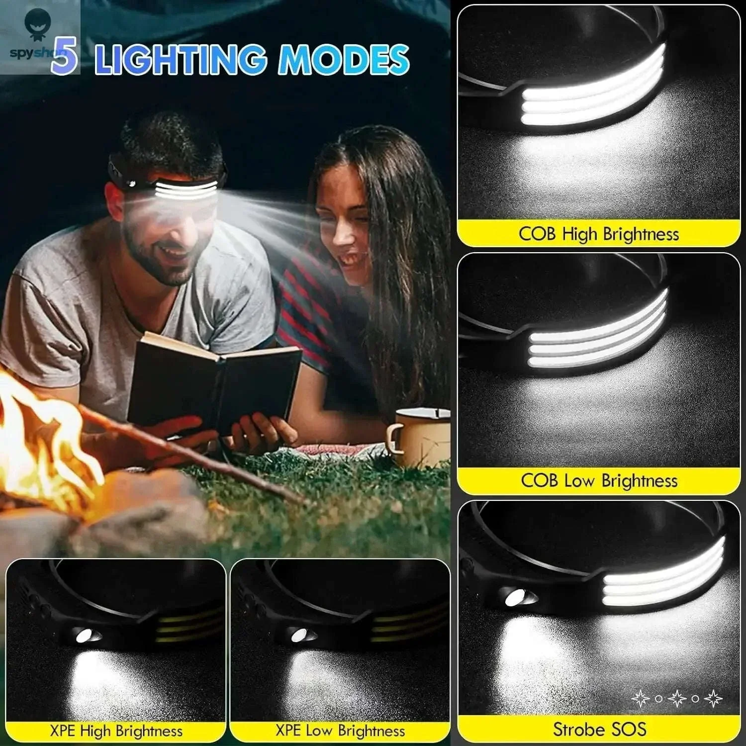Rechargeable COB LED Headlamp with Motion Sensor - Image 3
