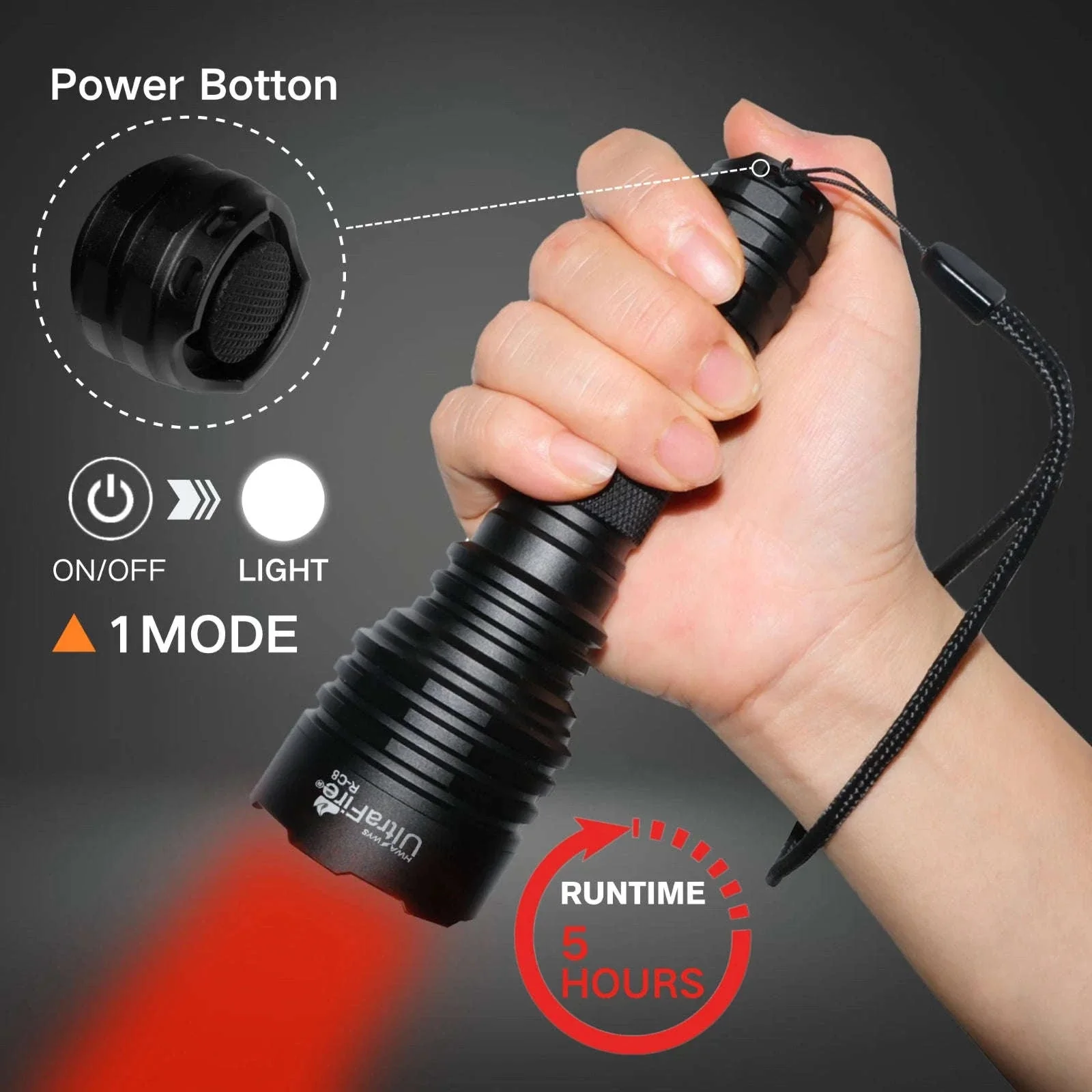 Red Light Tactical Flashlight for Hunting, Night Vision & Astronomy - Image 5