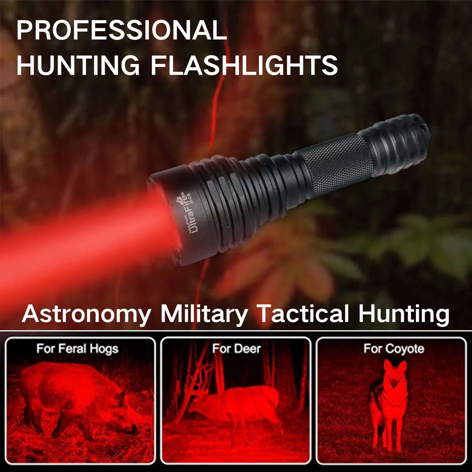 Red Light Tactical Flashlight for Hunting, Night Vision & Astronomy - Image 8