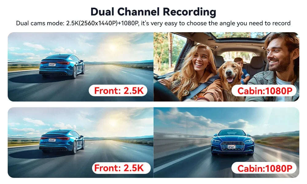 REDTIGER A6 4K 3-Channel Dash Cam with GPS and WiFi - Image 11