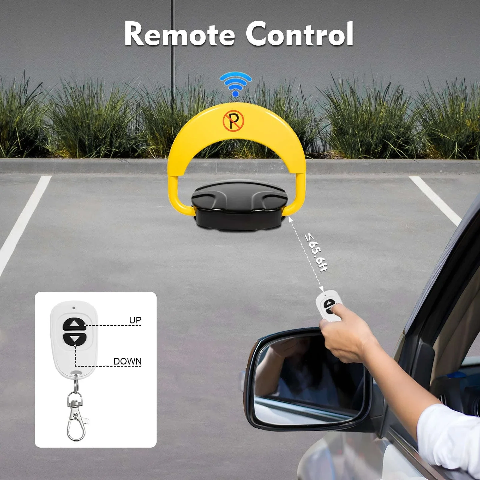 Remote Control Parking Lock Barrier with Alarm & 180° Foldable Arm