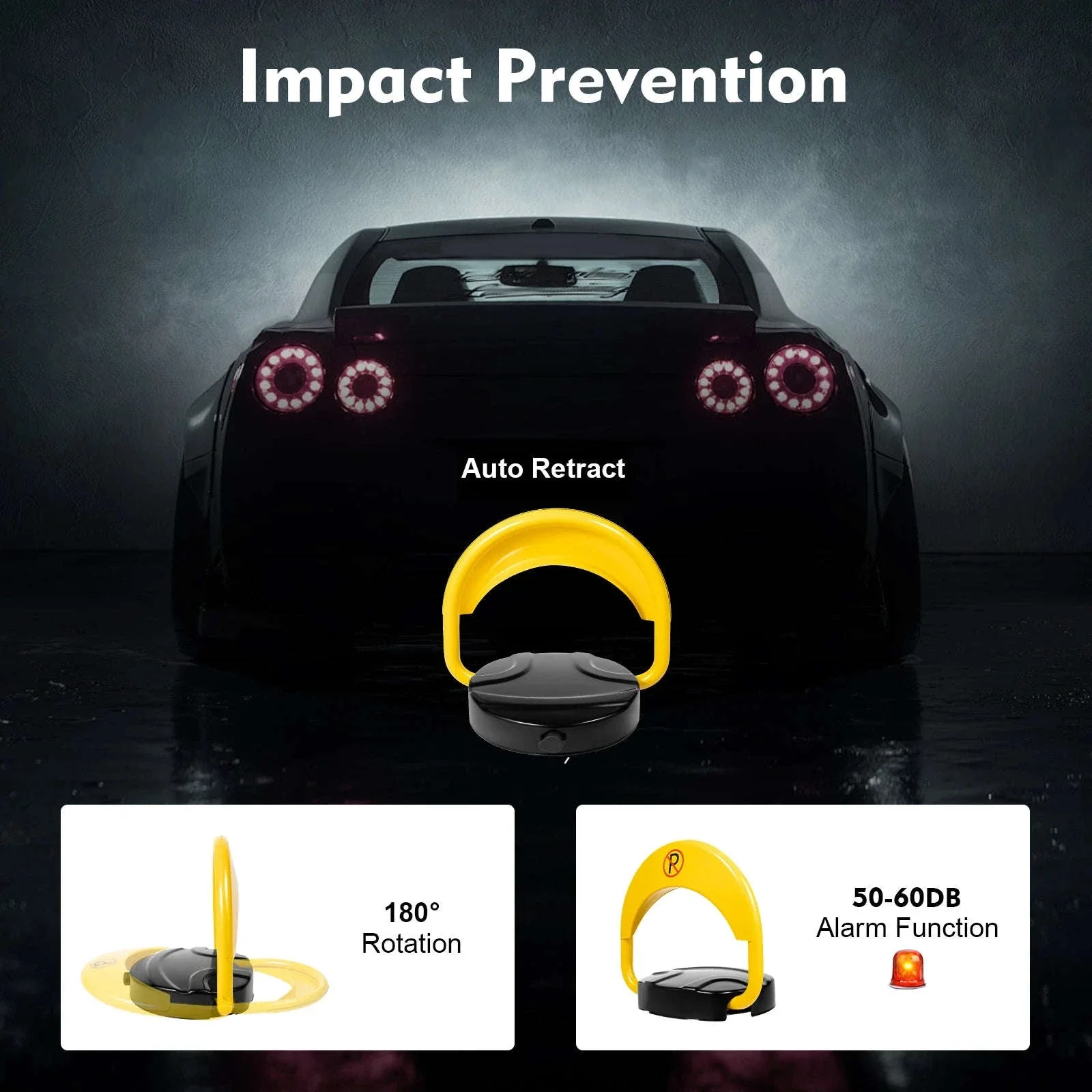 Remote Control Parking Lock Barrier with Alarm & 180° Foldable Arm - Image 4