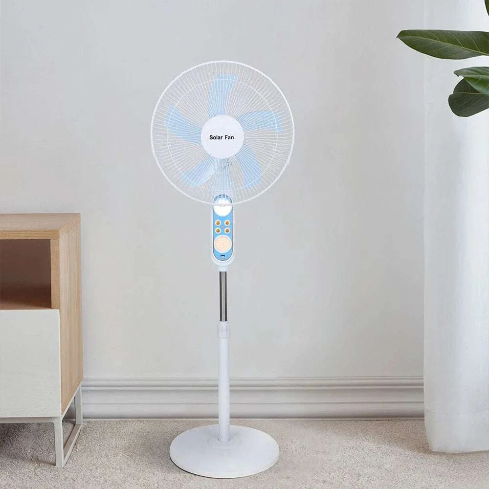 Solar Powered Floor Fan with Remote, 12H Runtime & LED Light - Image 11