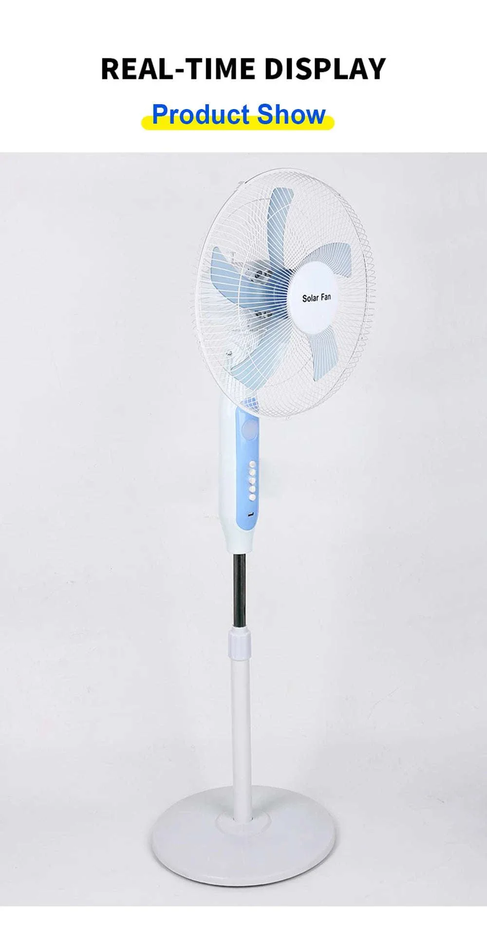 Solar Powered Floor Fan with Remote, 12H Runtime & LED Light - Image 17