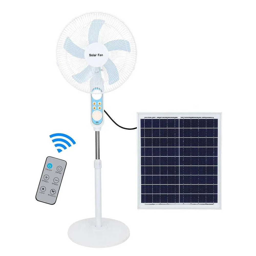 Solar Powered Floor Fan with Remote, 12H Runtime & LED Light - Image 22