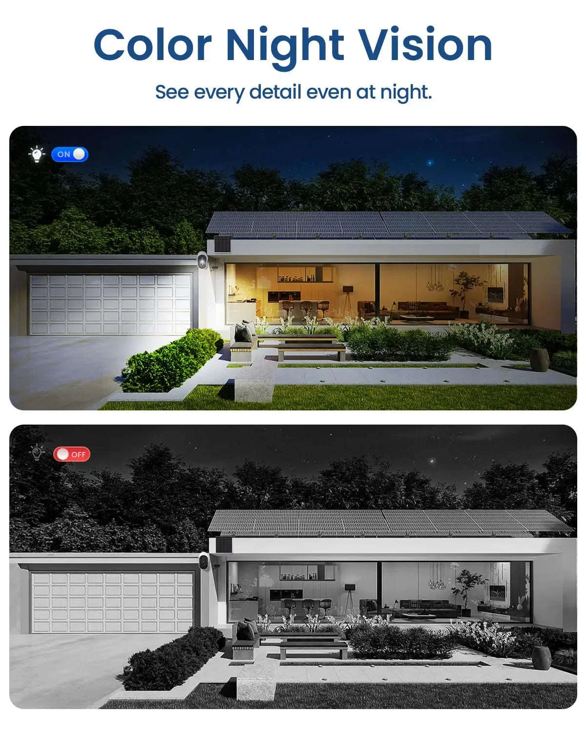 AOSU Solar Outdoor Security Camera, 3MP Color Night Vision - Image 4