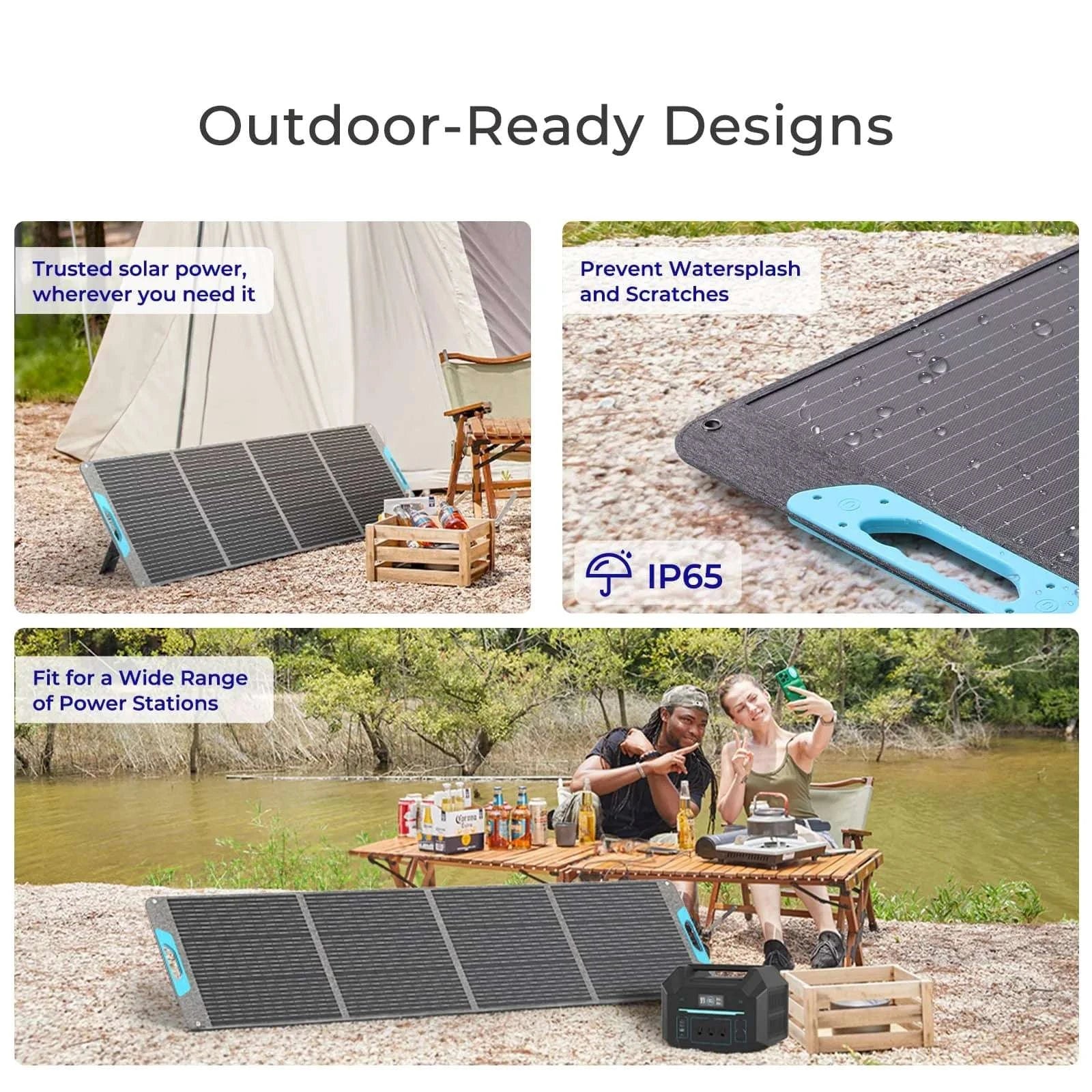 200W Portable Solar Panel Foldable IP65 Charger for RV & Camping - Image 2