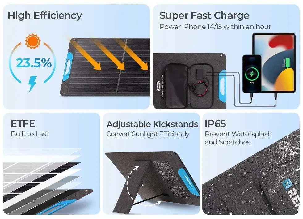 200W Portable Solar Panel Foldable IP65 Charger for RV & Camping - Image 7