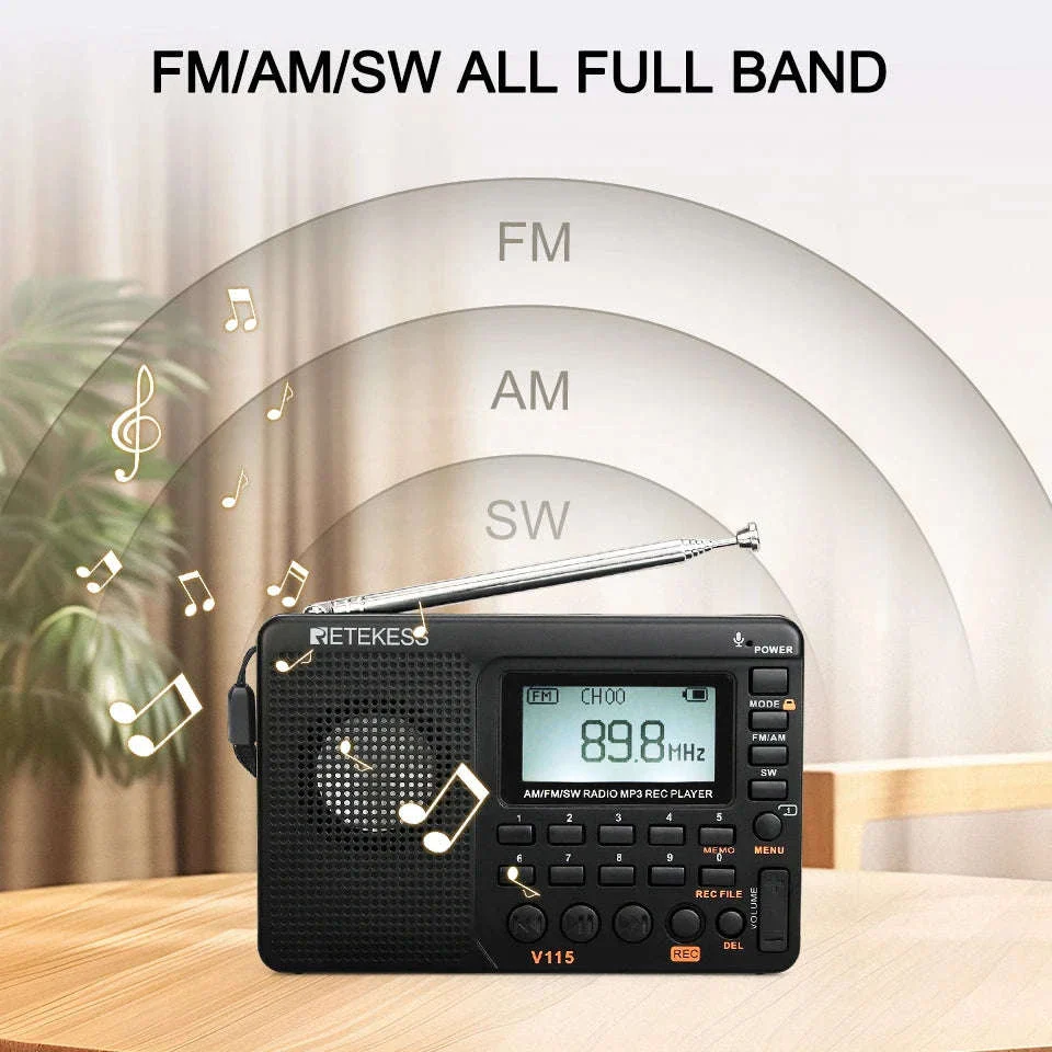 Retekess V115 Portable Radio with USB Recording - Image 19