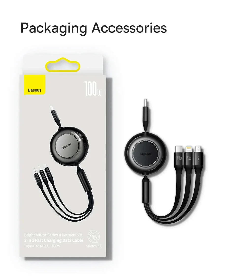 Retractable 100W 3-in-1 USB-C Charging Cable for Laptop & Phone - Image 29