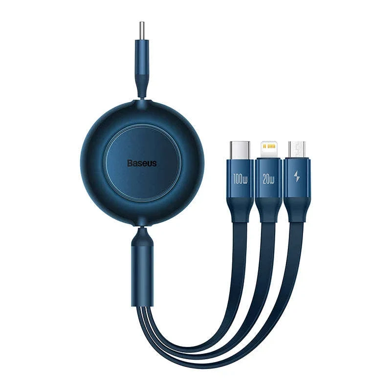 Retractable 100W 3-in-1 USB-C Charging Cable for Laptop & Phone - Image 33