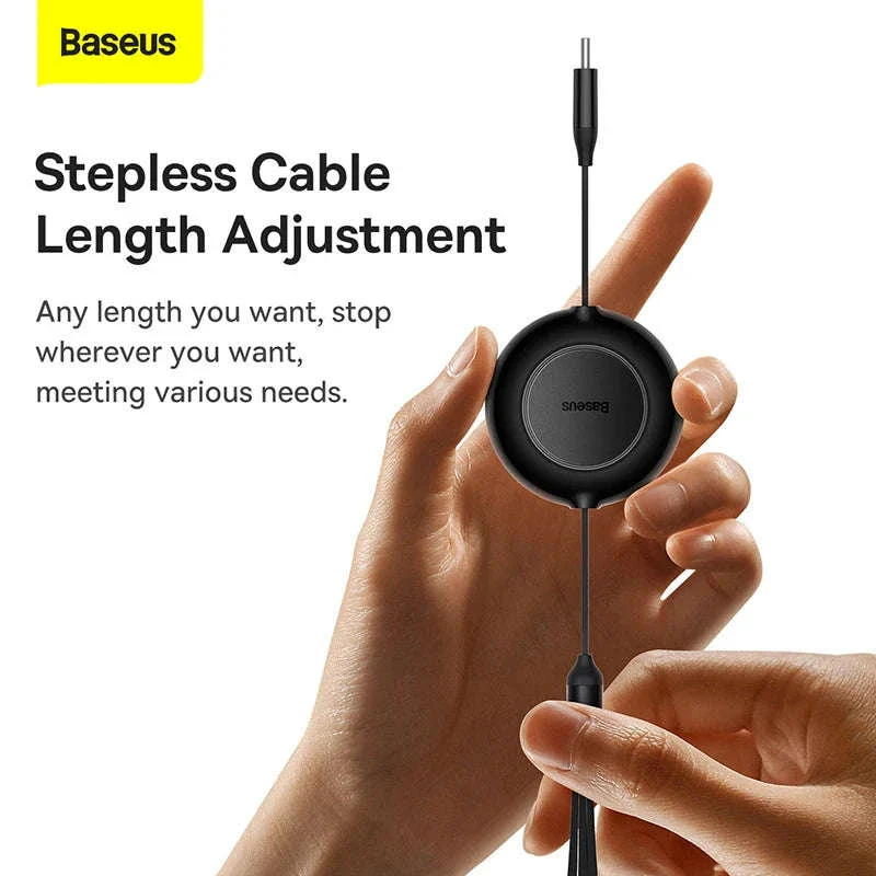 Retractable 100W 3-in-1 USB-C Charging Cable for Laptop & Phone - Image 6