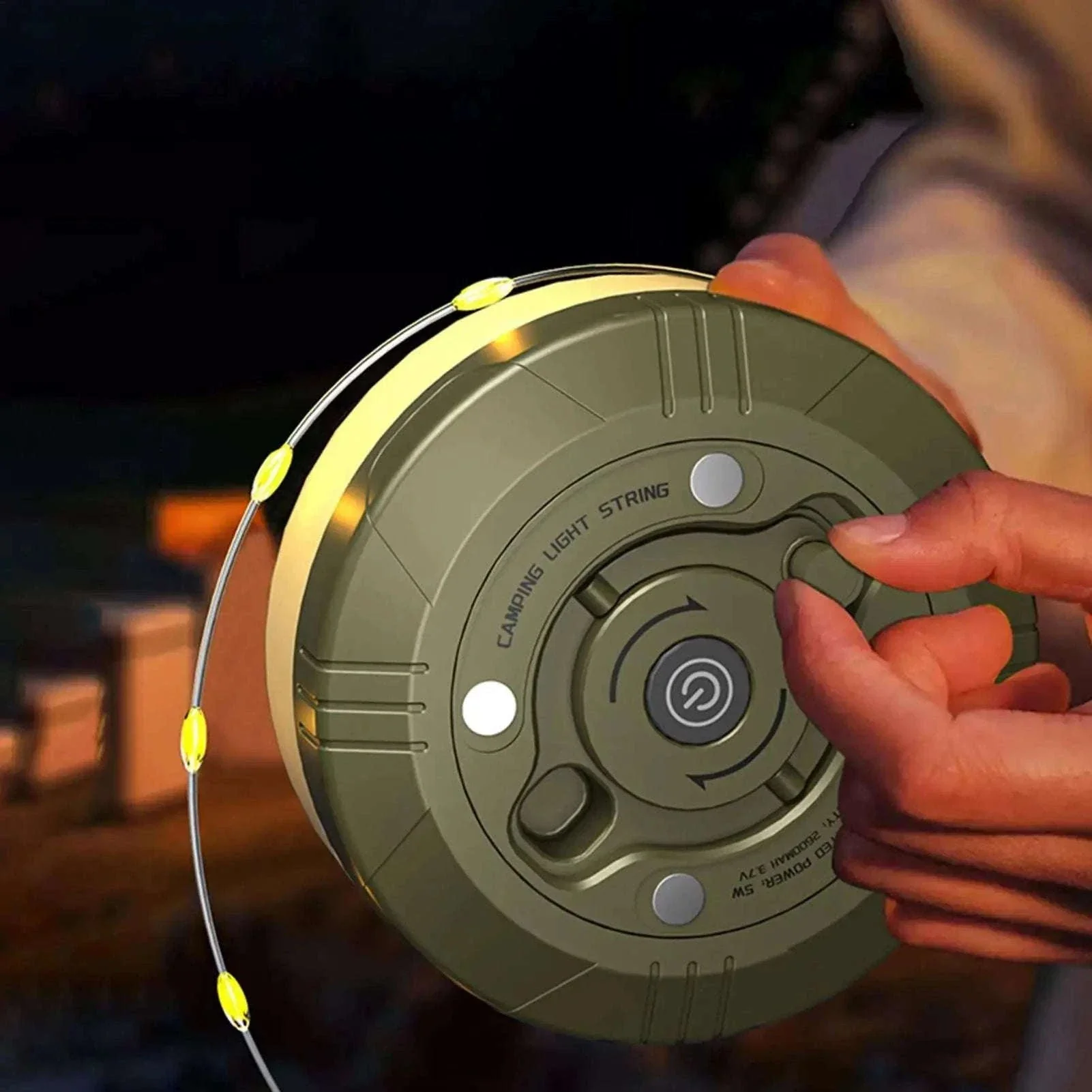 Retractable Camping String Lights 20m USB-C Rechargeable 2600mAh