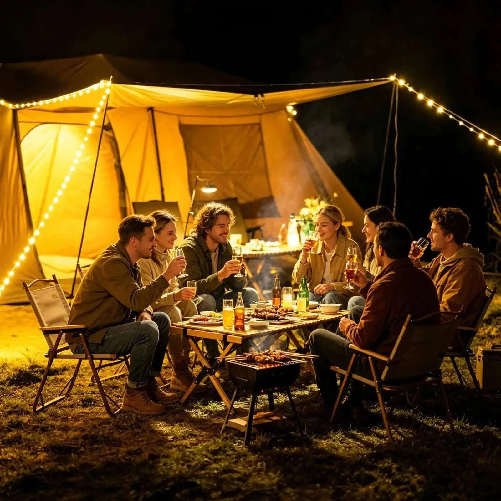 Retractable Camping String Lights 20m USB-C Rechargeable 2600mAh - Image 15