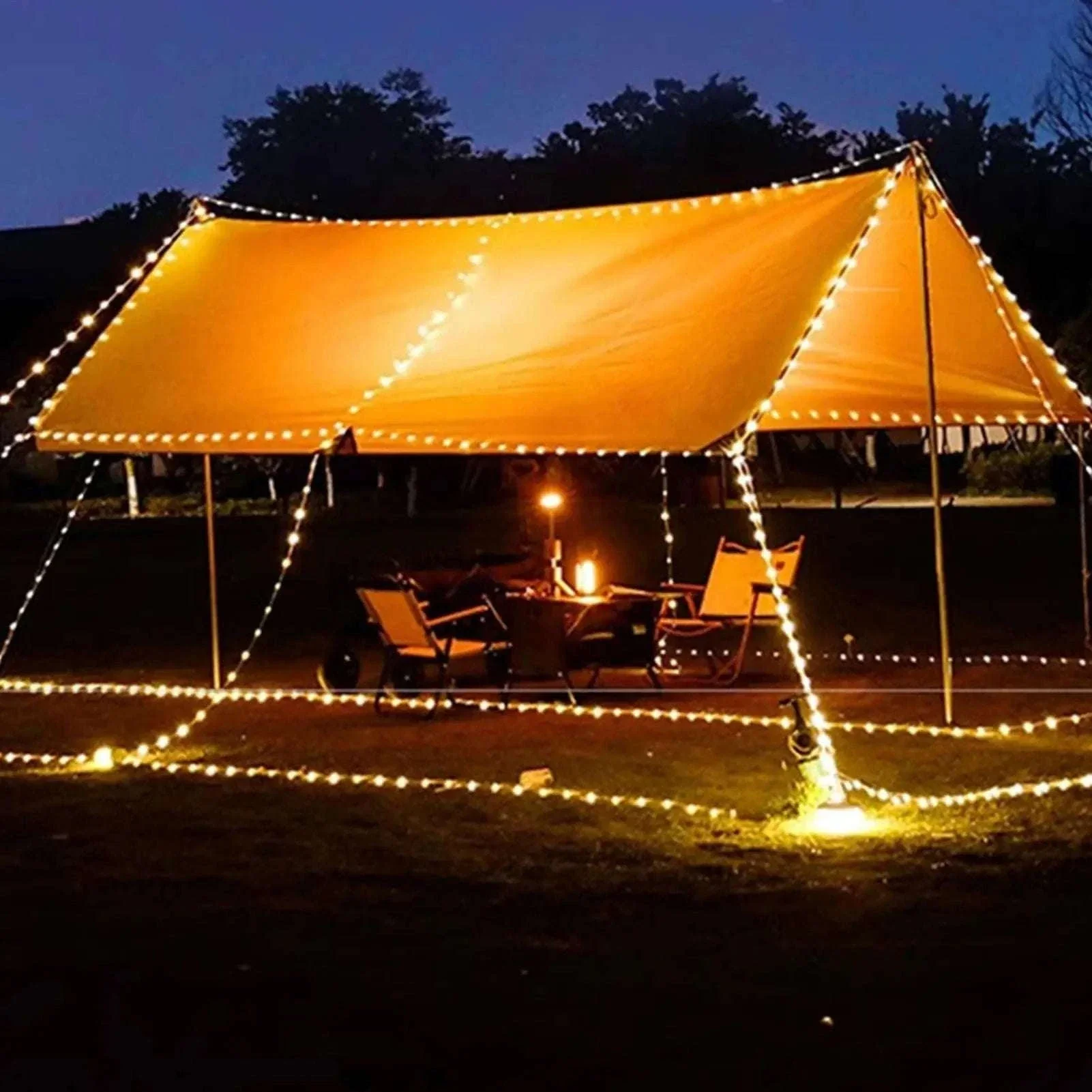Retractable Camping String Lights 20m USB-C Rechargeable 2600mAh - Image 16