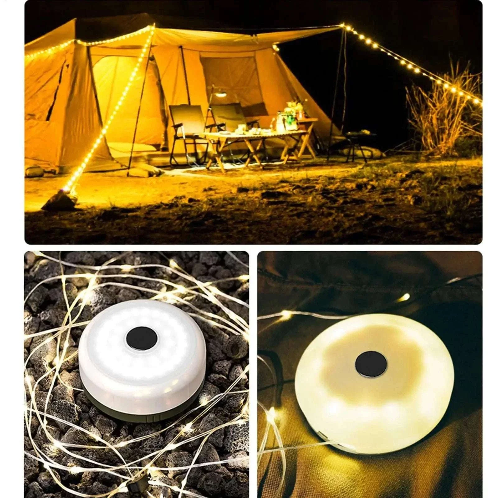 Retractable Camping String Lights 20m USB-C Rechargeable 2600mAh - Image 5