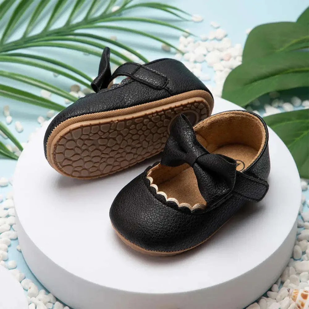 Retro Solid Color Bow Baby Walking Shoes for Early Steps - Image 6