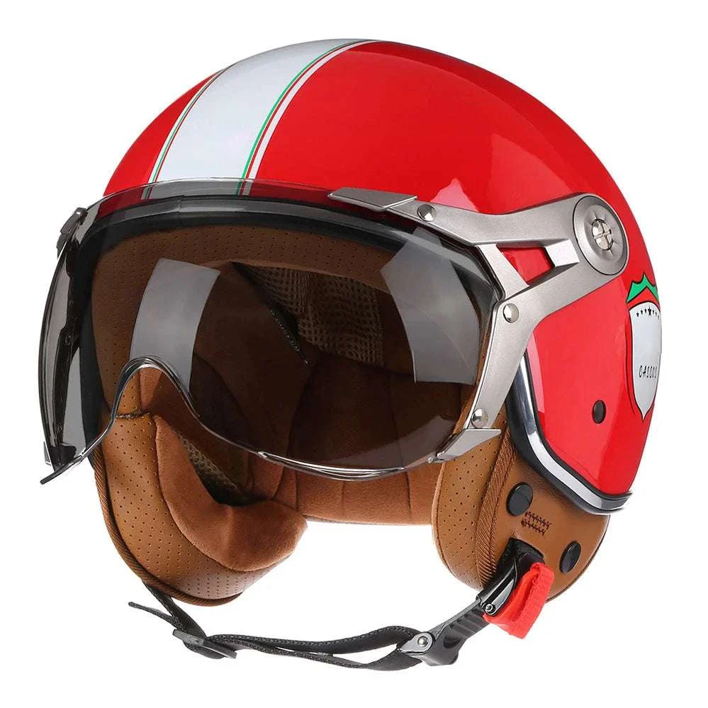 Retro Open Face Motorcycle Helmet 3/4 ABS Lightweight 1kg - Image 14