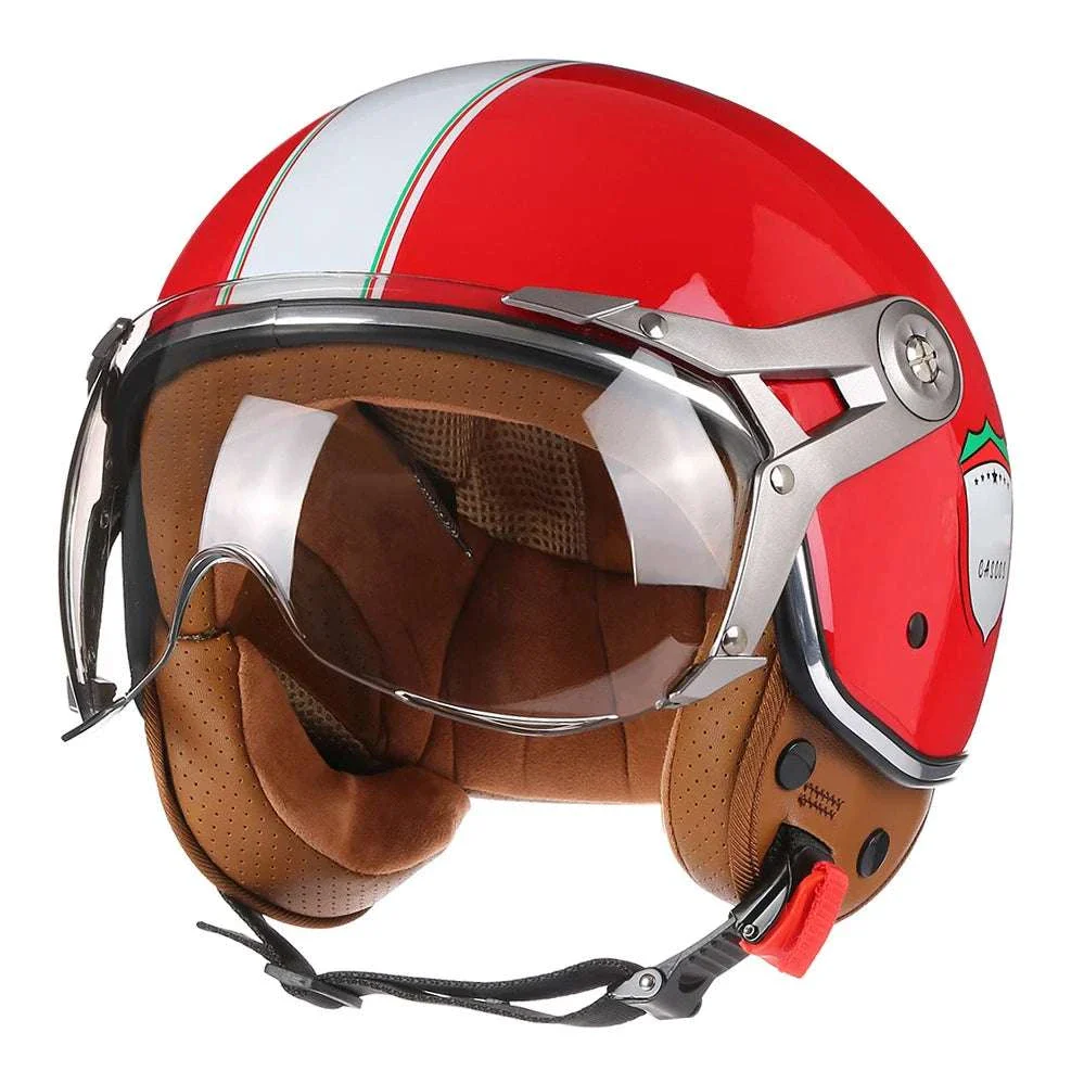 Retro Open Face Motorcycle Helmet 3/4 ABS Lightweight 1kg - Image 17