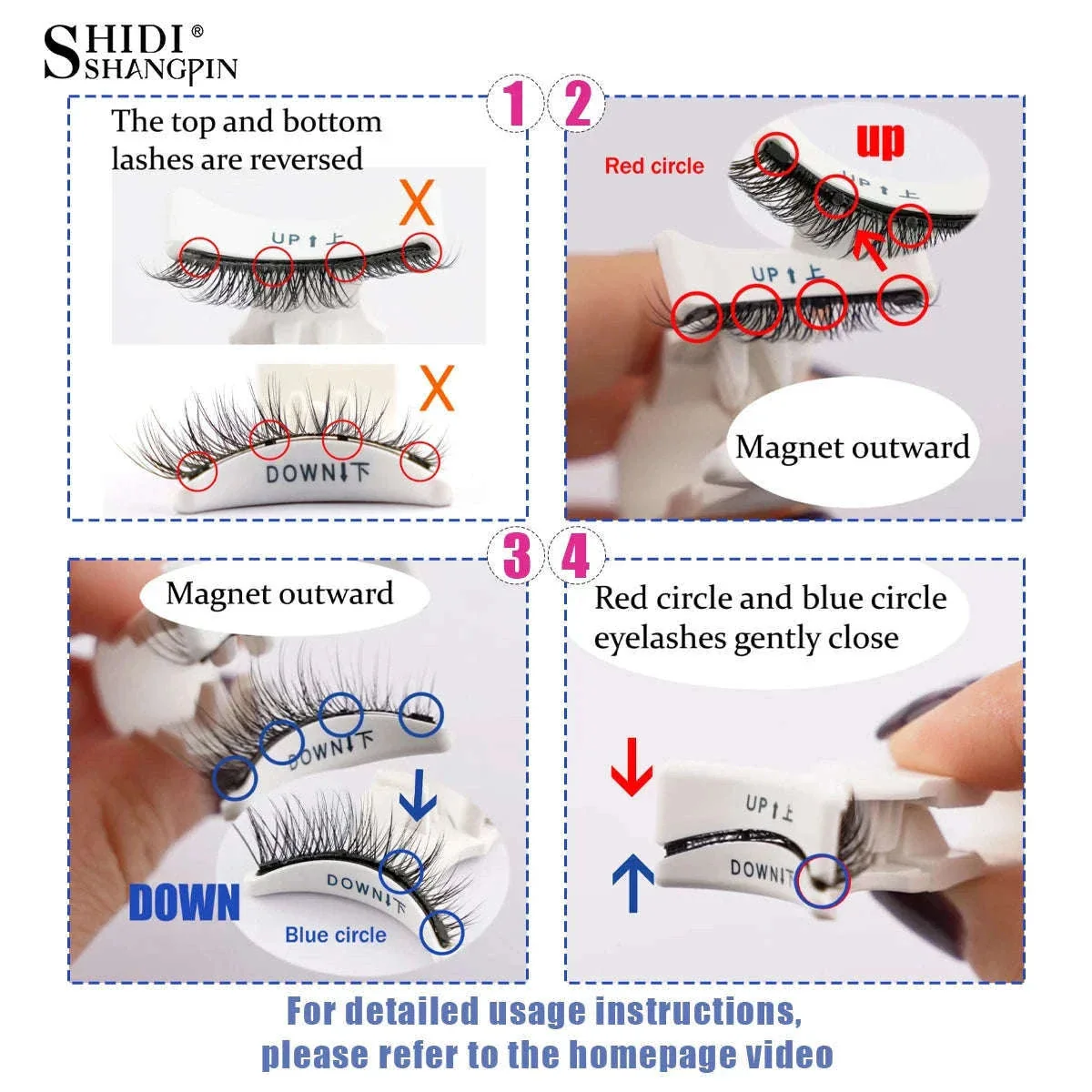 Reusable Magnetic False Eyelashes with Applicator Tweezers Set - Image 4