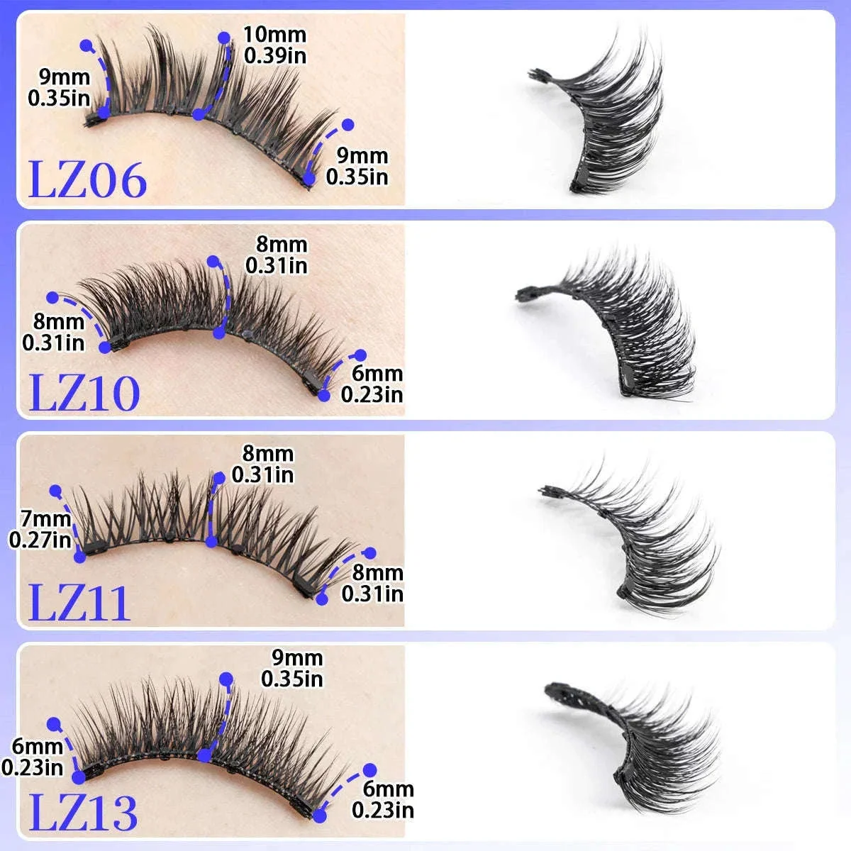 Reusable Magnetic False Eyelashes with Applicator Tweezers Set - Image 7