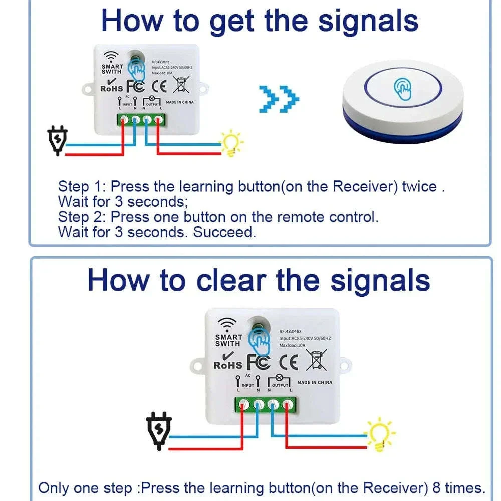 Wireless Light Switch Mini Round Remote Control for LED Lamps - Image 3