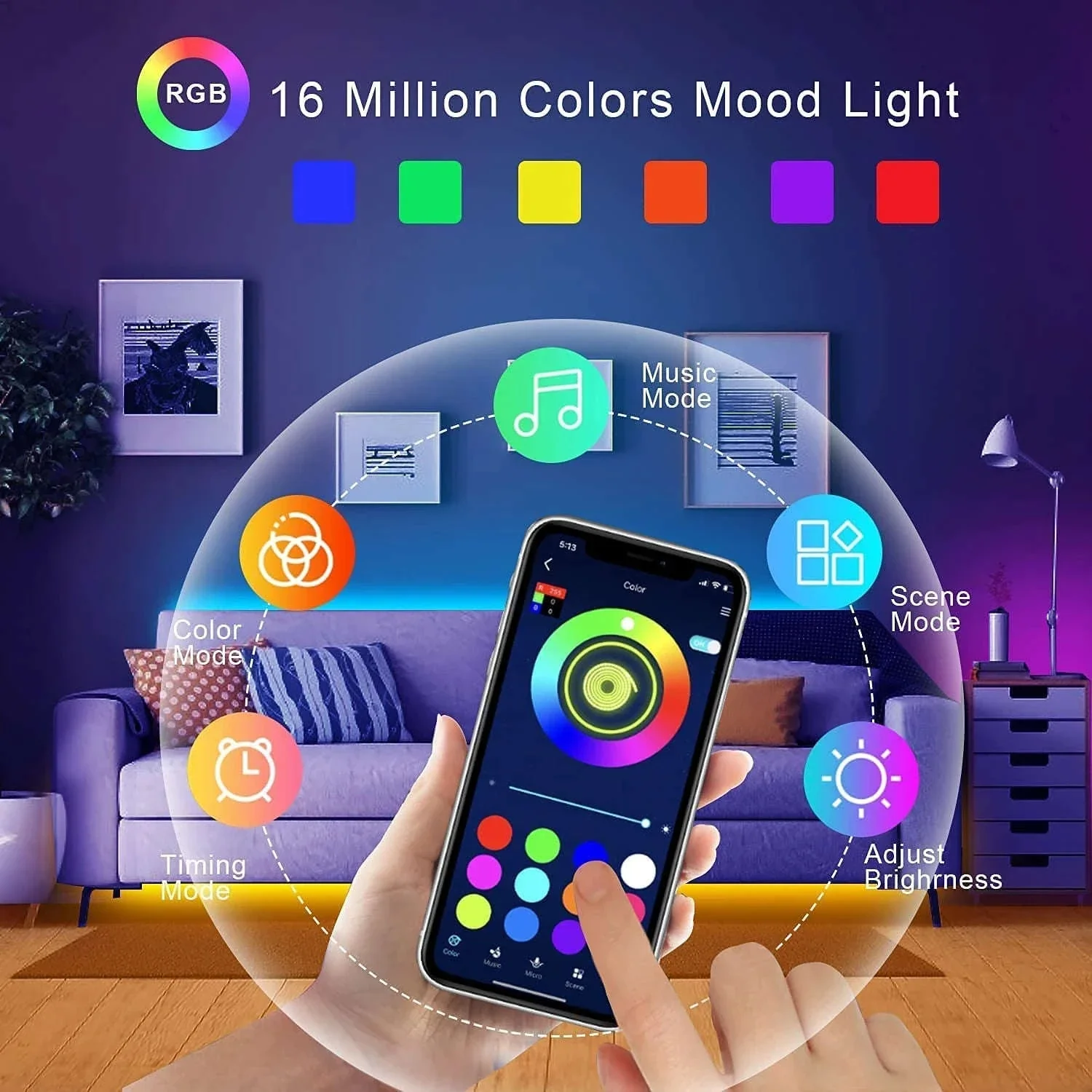 RGB LED Strip Lights for Vibrant Home Ambiance - Image 7